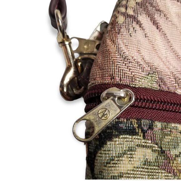 Vintage Crossbody Floral Tapestry Bag Zipper Pocket Nature Goblin Fairy - Picture 5 of 9